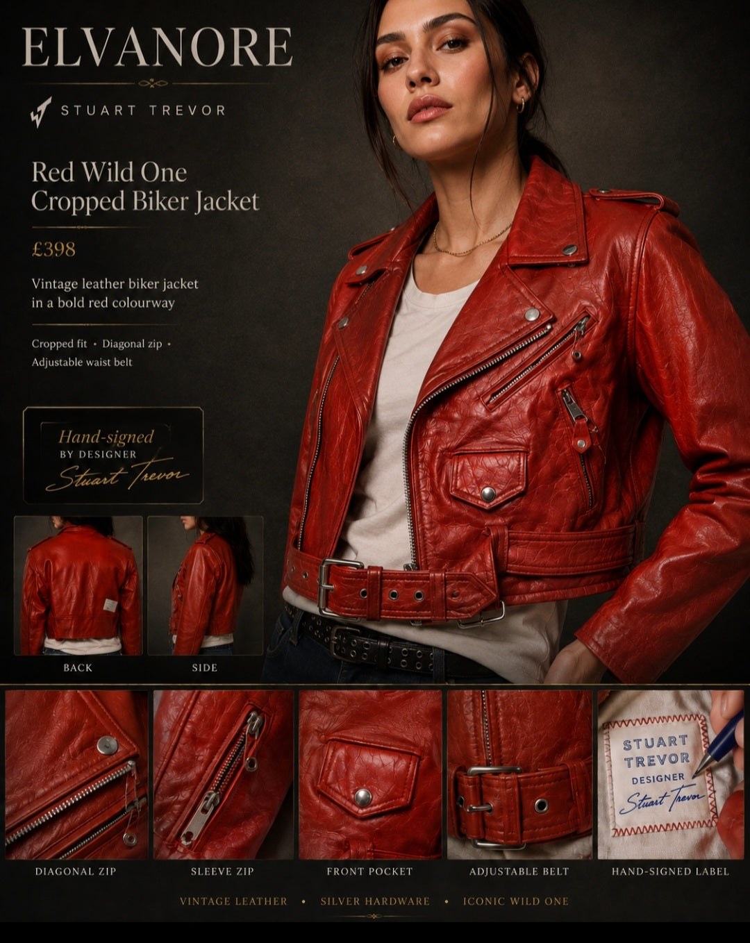 Stuart Trevor Red Leather Jacket