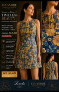 Louche Aubin Tulip Jacquard Mini Dress – Blue