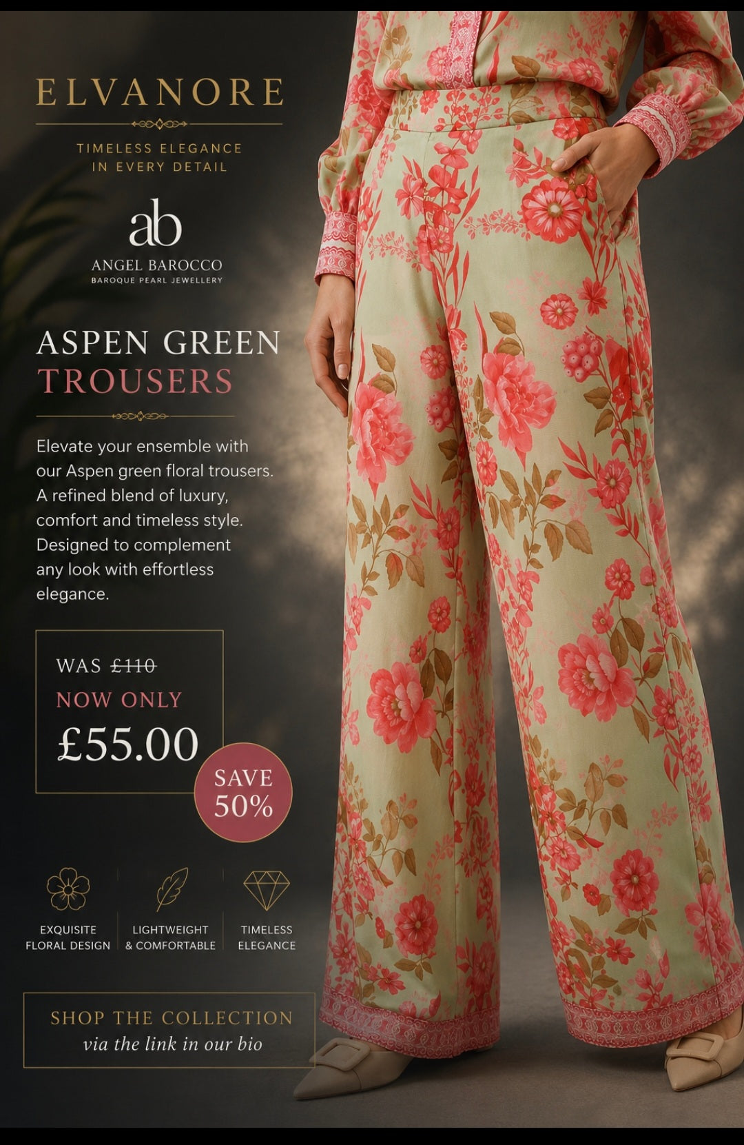 Aspen Green Floral Trousers