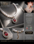 Freshwater Pearl Necklace with Teardrop Gemstone