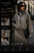 VI.VE.RE Faux Leather Bomber Jacket
