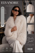 VI.VE.RE Luxurious White Faux Fur Jacket