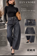 VI.VE.RE Naya Barrel Leg Jeans – Black