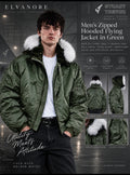 Stuart Trevor Men’s Zipped Hooded Flying Jacket – Green