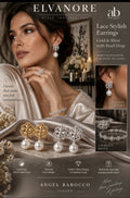 Angel Barocco Lace Stylish Earrings – Gold & Silver with Pearl Drop