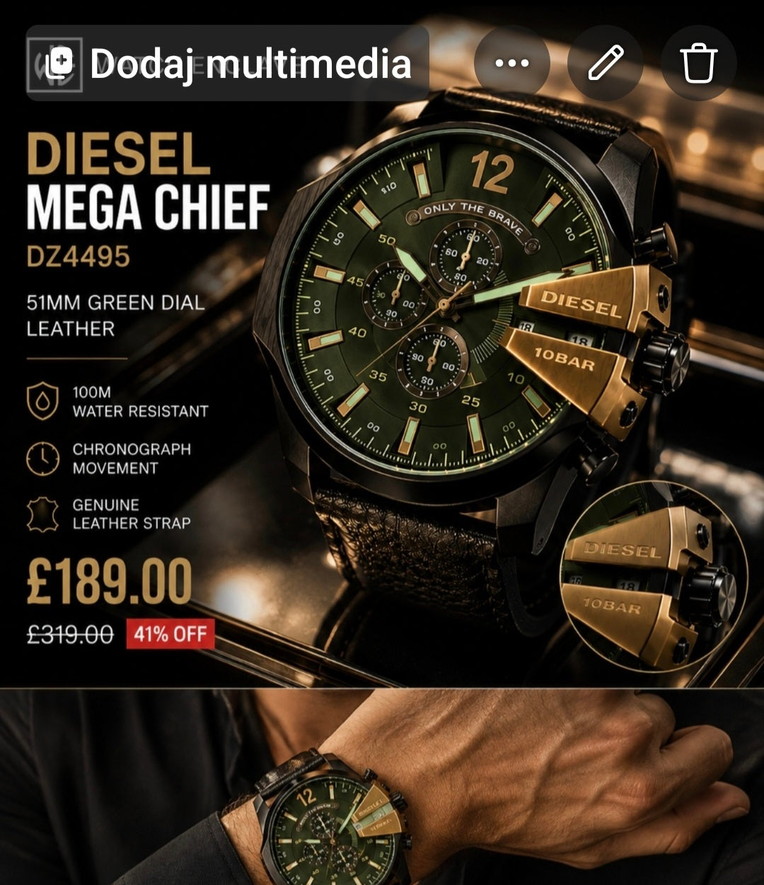 Diesel Mega Chief Chronograph Watch