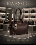 Catwalk Collection Genuine Leather Shoulder Bag – Dark Brown